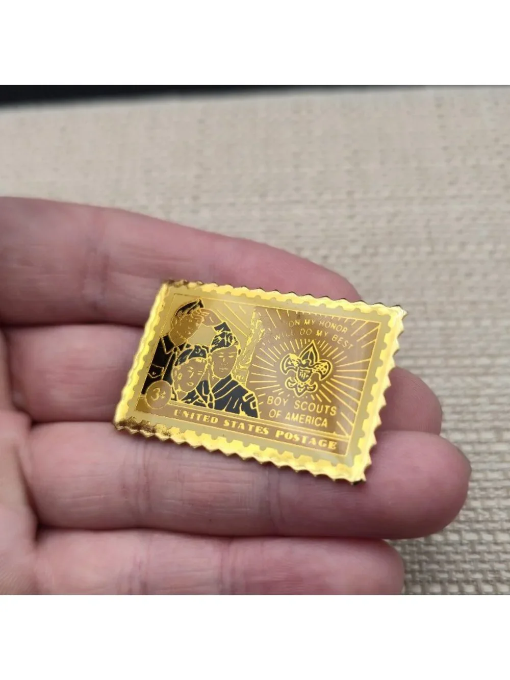 Vintage Boy Scouts of America 3c USPS Commemorative Postage Stamp Pin A8039